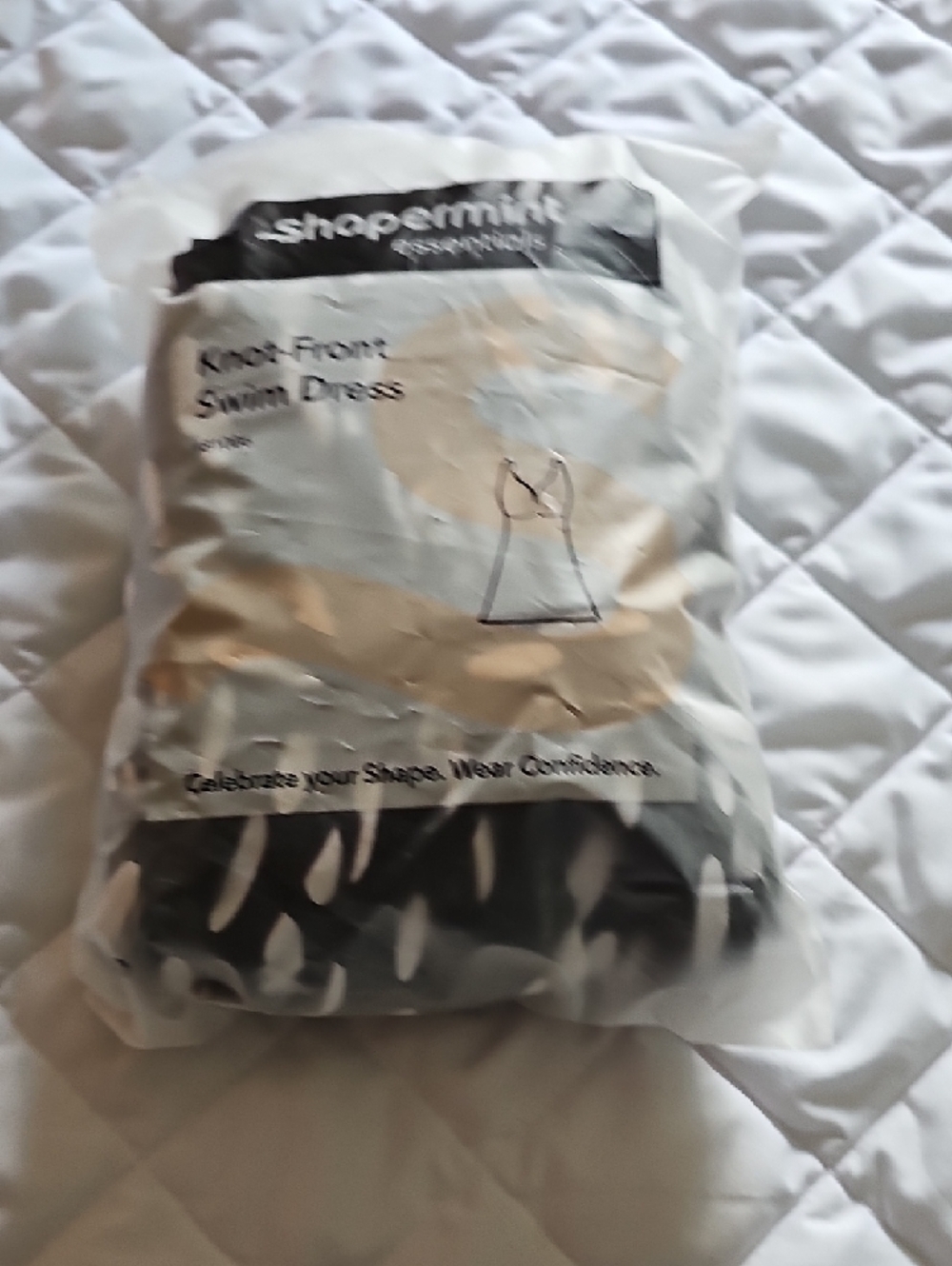 Shapermint Black and White Knot-Front Swim Dress - Picture 11 of 13
